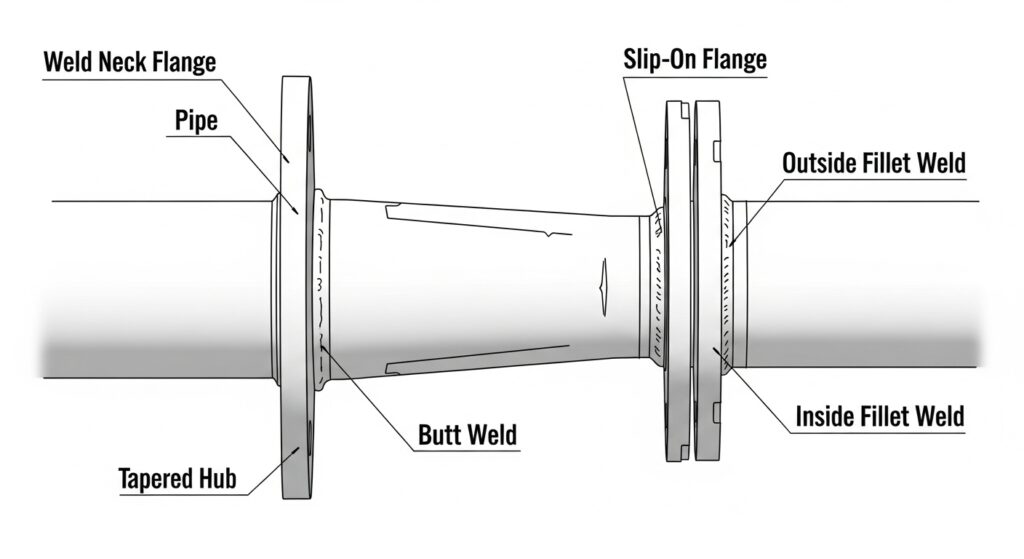 Weld Neck vs. Slip-On Flanges
